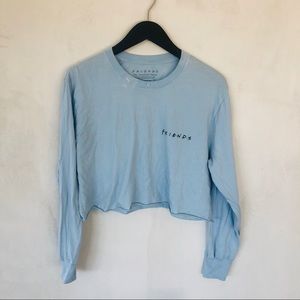 FRIENDS • blue cropped shirt with FRIENDS tv show